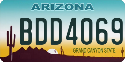 AZ license plate BDD4069