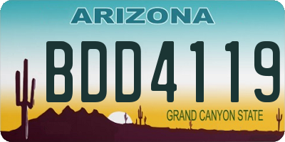 AZ license plate BDD4119