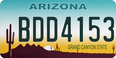 AZ license plate BDD4153