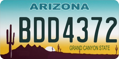 AZ license plate BDD4372