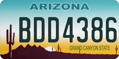 AZ license plate BDD4386
