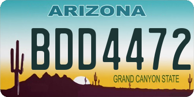 AZ license plate BDD4472