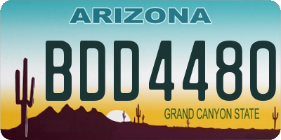 AZ license plate BDD4480