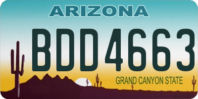 AZ license plate BDD4663