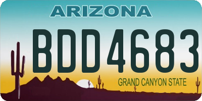 AZ license plate BDD4683
