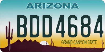 AZ license plate BDD4684