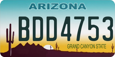 AZ license plate BDD4753