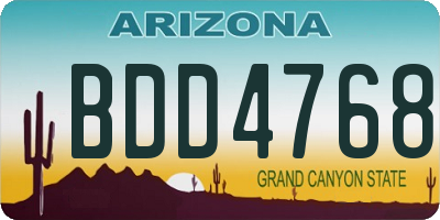 AZ license plate BDD4768