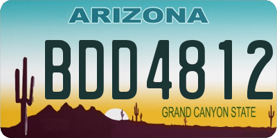 AZ license plate BDD4812