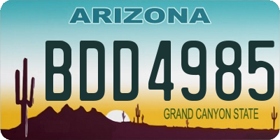 AZ license plate BDD4985