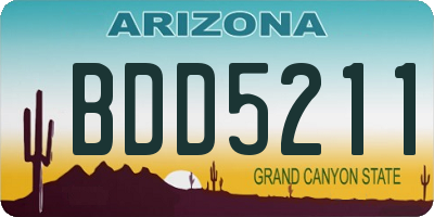 AZ license plate BDD5211