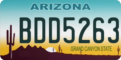 AZ license plate BDD5263