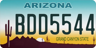 AZ license plate BDD5544
