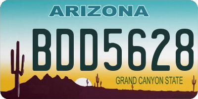 AZ license plate BDD5628