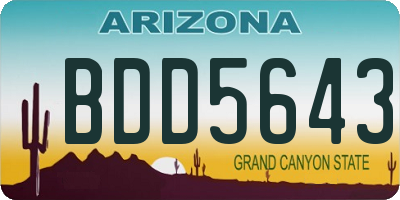 AZ license plate BDD5643