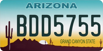 AZ license plate BDD5755