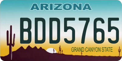 AZ license plate BDD5765