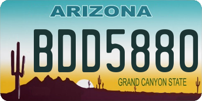 AZ license plate BDD5880