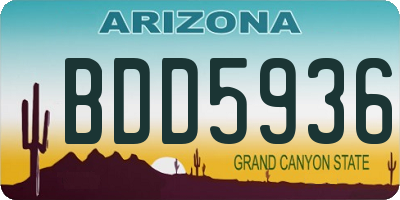 AZ license plate BDD5936