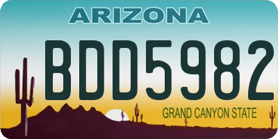 AZ license plate BDD5982