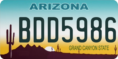 AZ license plate BDD5986
