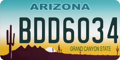 AZ license plate BDD6034