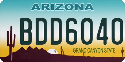 AZ license plate BDD6040