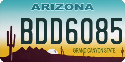 AZ license plate BDD6085