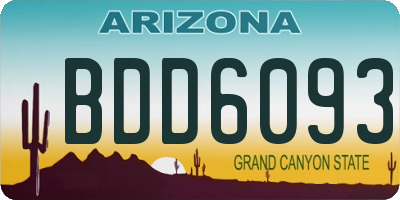 AZ license plate BDD6093