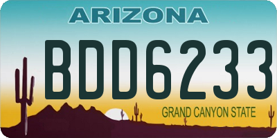 AZ license plate BDD6233