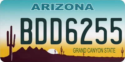 AZ license plate BDD6255