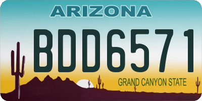 AZ license plate BDD6571