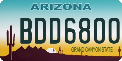 AZ license plate BDD6800