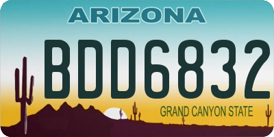 AZ license plate BDD6832