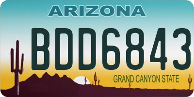 AZ license plate BDD6843