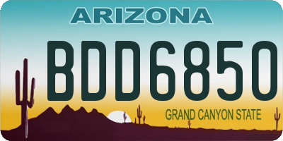 AZ license plate BDD6850
