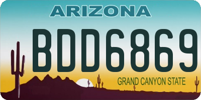 AZ license plate BDD6869