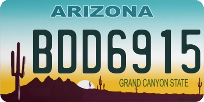 AZ license plate BDD6915