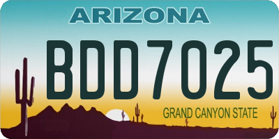 AZ license plate BDD7025
