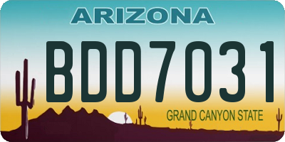 AZ license plate BDD7031