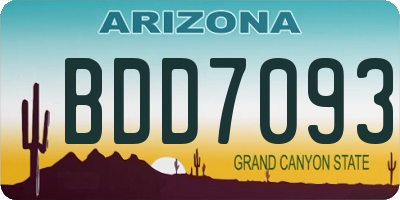 AZ license plate BDD7093