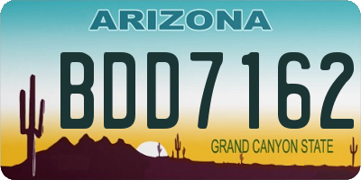 AZ license plate BDD7162