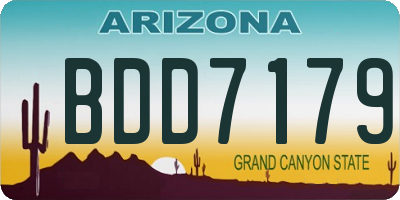 AZ license plate BDD7179