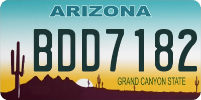 AZ license plate BDD7182