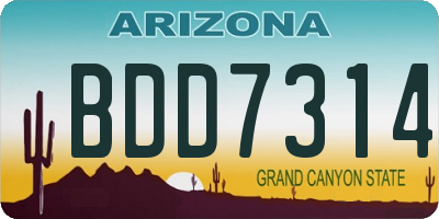 AZ license plate BDD7314