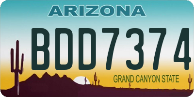 AZ license plate BDD7374