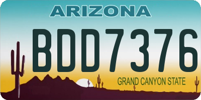 AZ license plate BDD7376