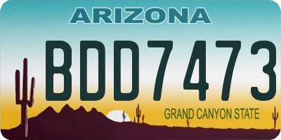 AZ license plate BDD7473