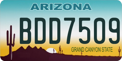 AZ license plate BDD7509