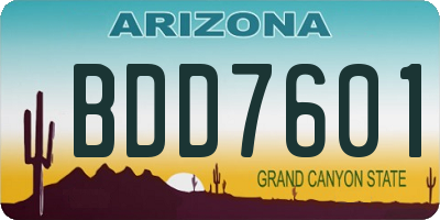AZ license plate BDD7601